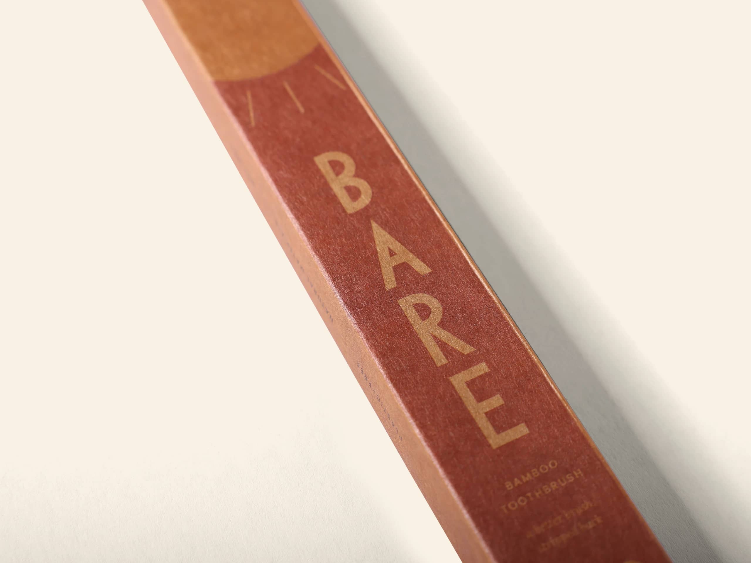 Detail of the BARE kraft pack, edge to edge